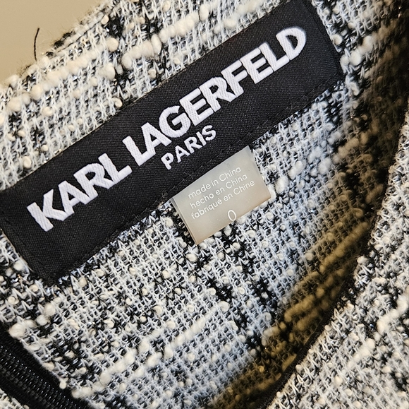 Karl Lagerfeld black and white work dress - size 0 - Picture 5 of 7